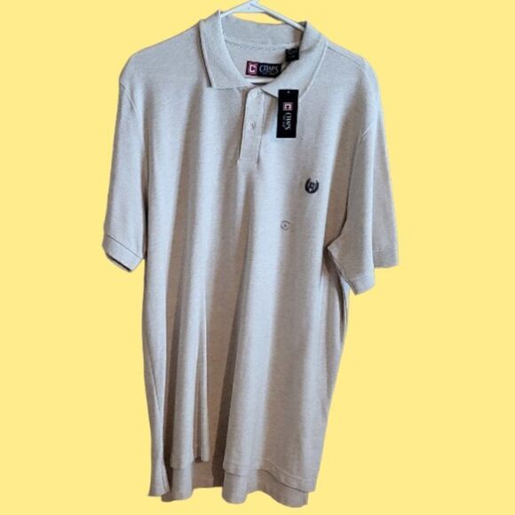 Chaps Men's Short Sleeve Cream Polo - Size L - Picture 1 of 3